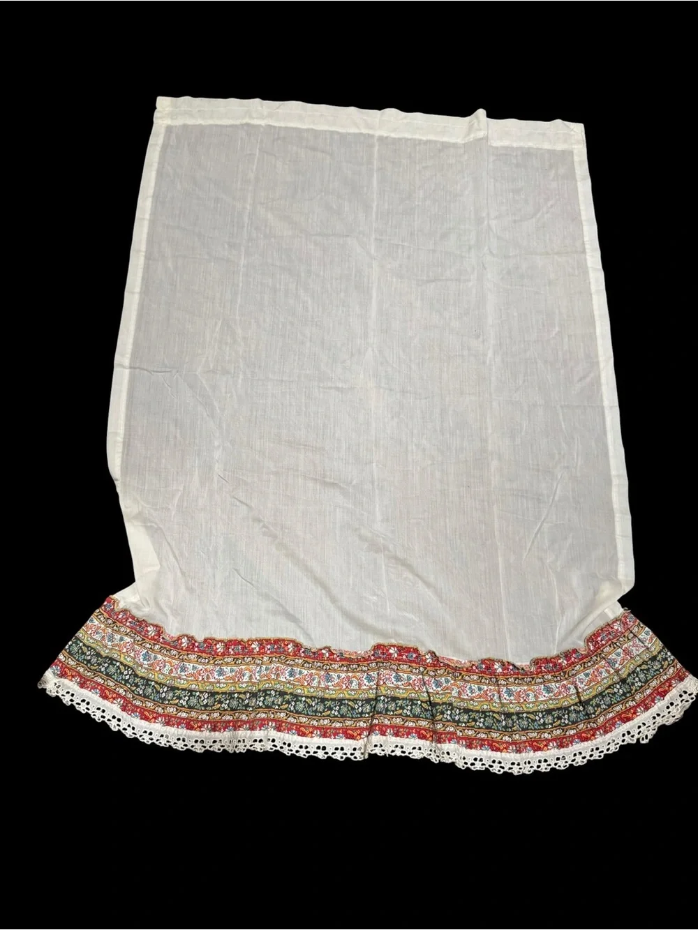 Lot of cottage granny core ruffled floral curtain panels and valances